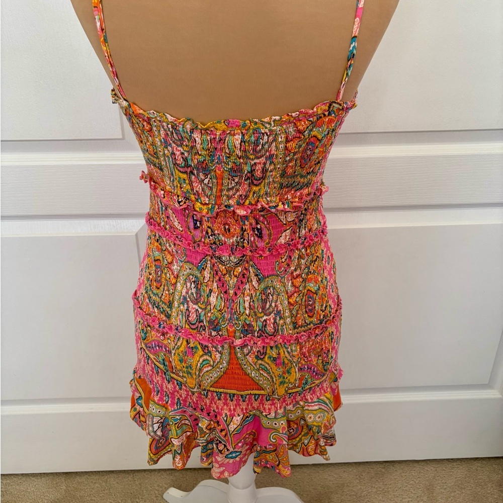 Olivaceous Multicolor Smocked Mini Dress | Size M - Picture 6 of 11